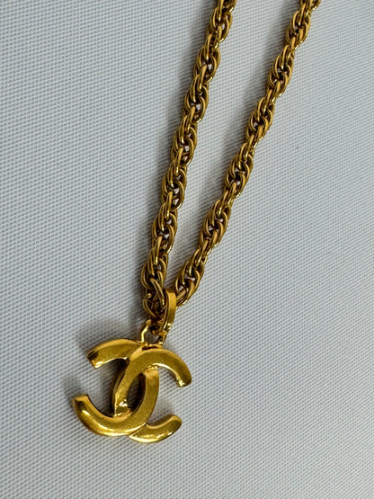 Chanel Vintage Rope Chain Small CC Pendent