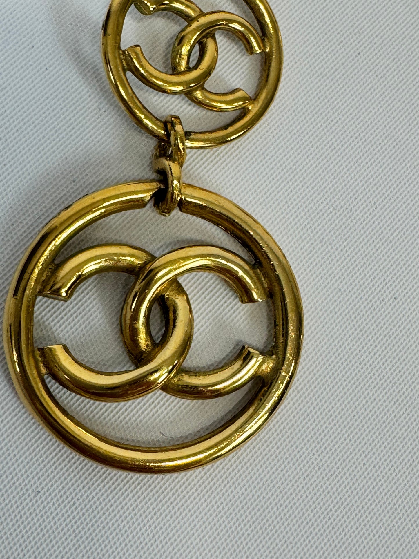 Chanel CC Dangle Clip On Earrings