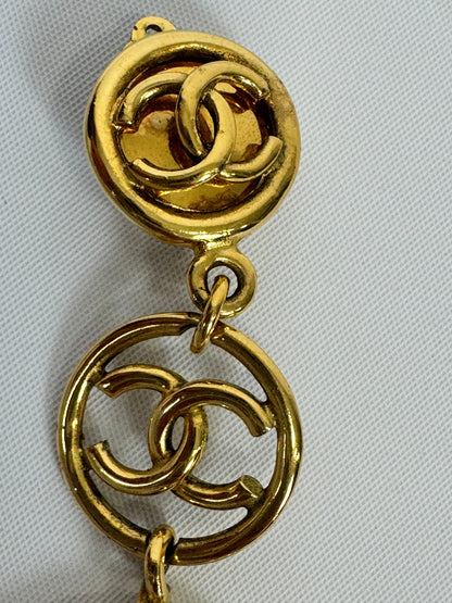 Chanel CC Dangle Clip On Earrings