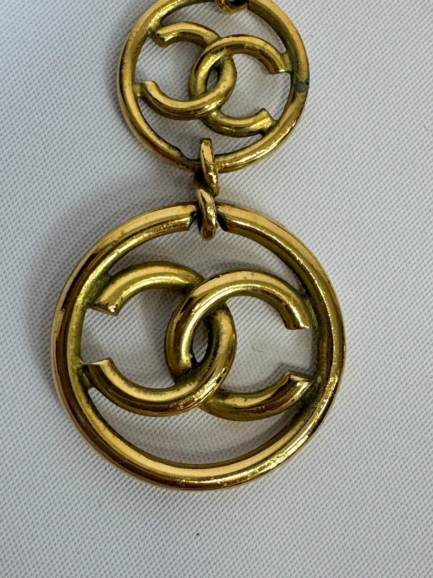 Chanel CC Dangle Clip On Earrings