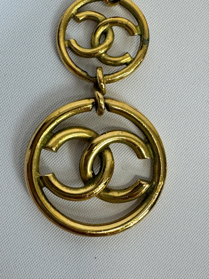 Chanel CC Dangle Clip On Earrings