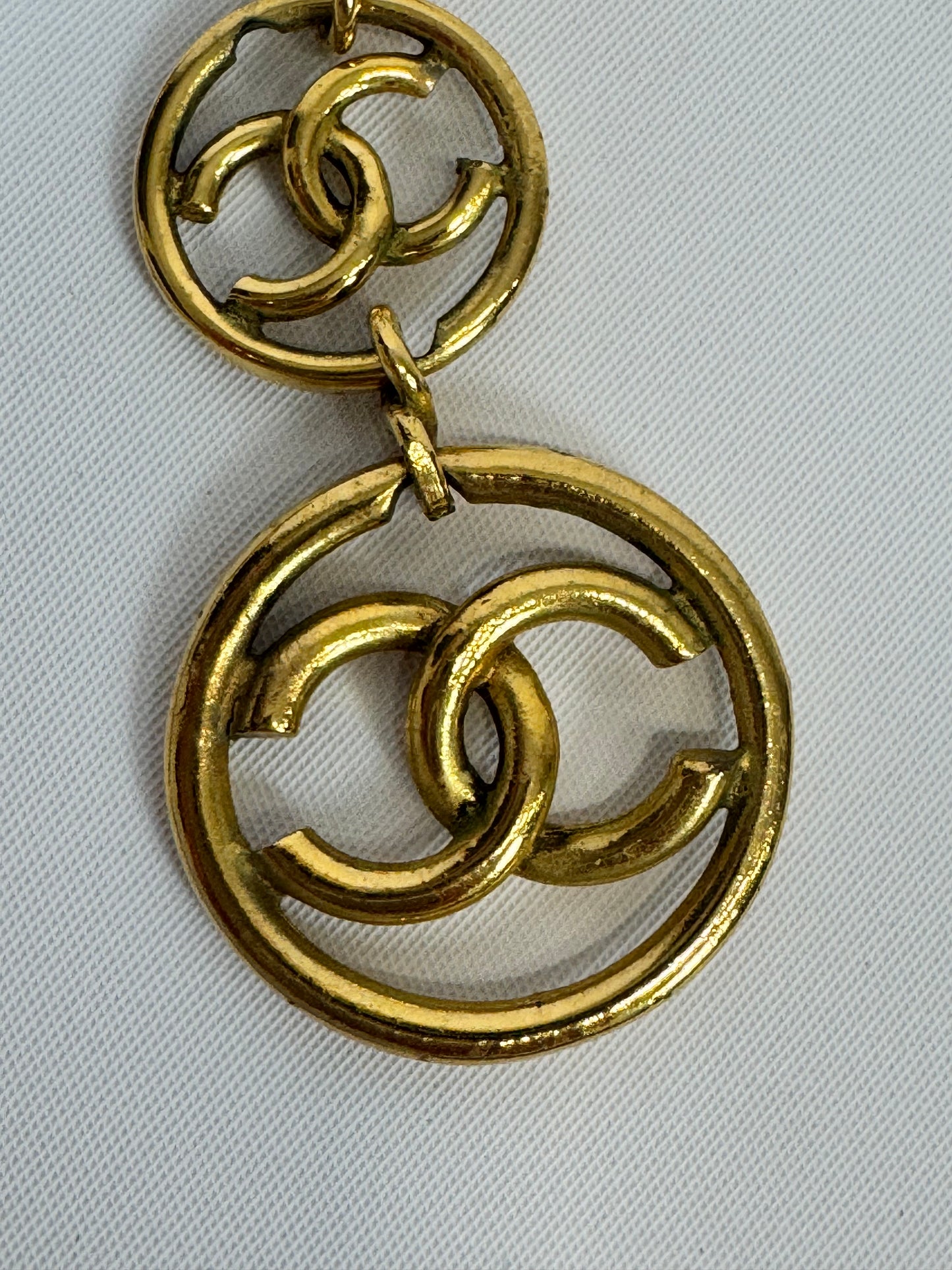 Chanel CC Dangle Clip On Earrings