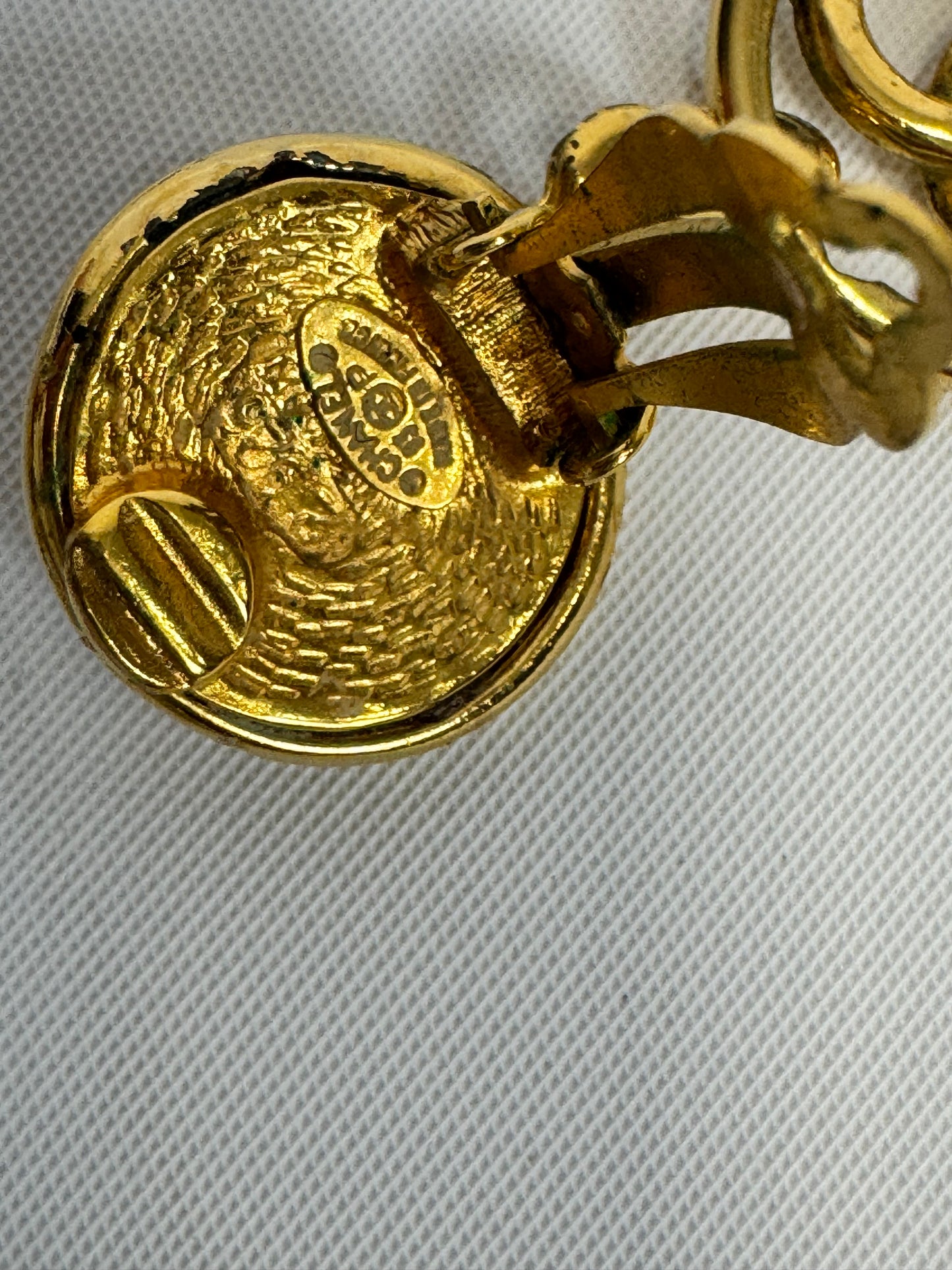 Chanel CC Dangle Clip On Earrings