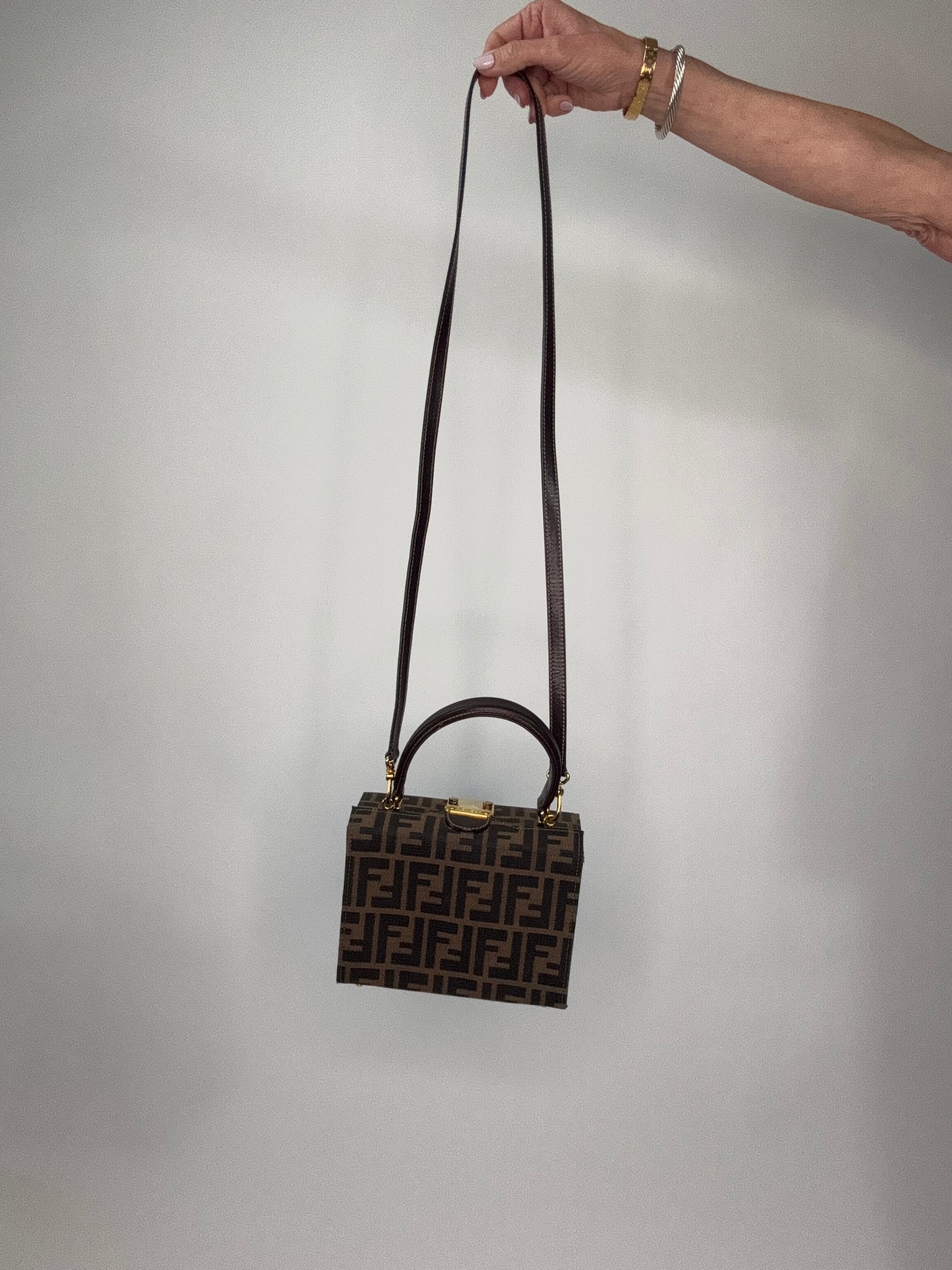 Fendi Zucca Vintage Two Way Vanity Bag