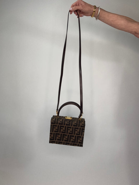 Fendi Zucca Vintage Two Way Vanity Bag