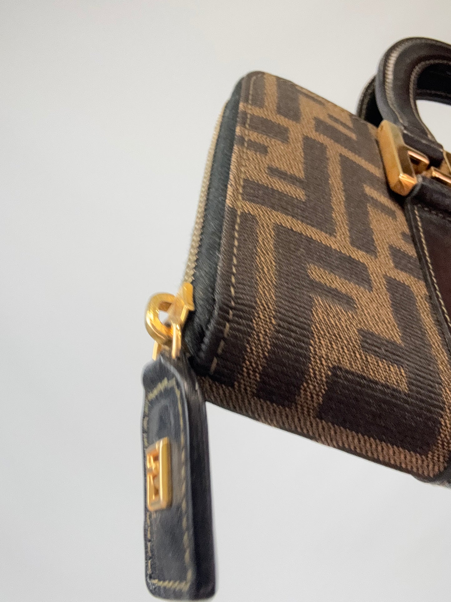 Fendi Vintage Zucca Top Handle Wallet Bag