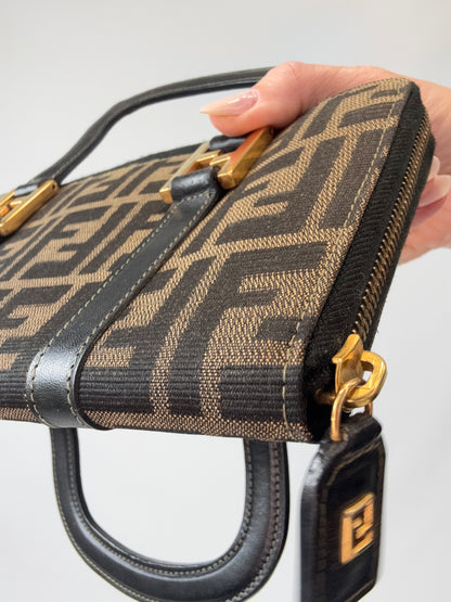 Fendi Vintage Zucca Top Handle Wallet Bag