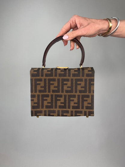 Fendi Zucca Vintage Two Way Vanity Bag