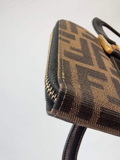 Fendi Vintage Zucca Top Handle Wallet Bag