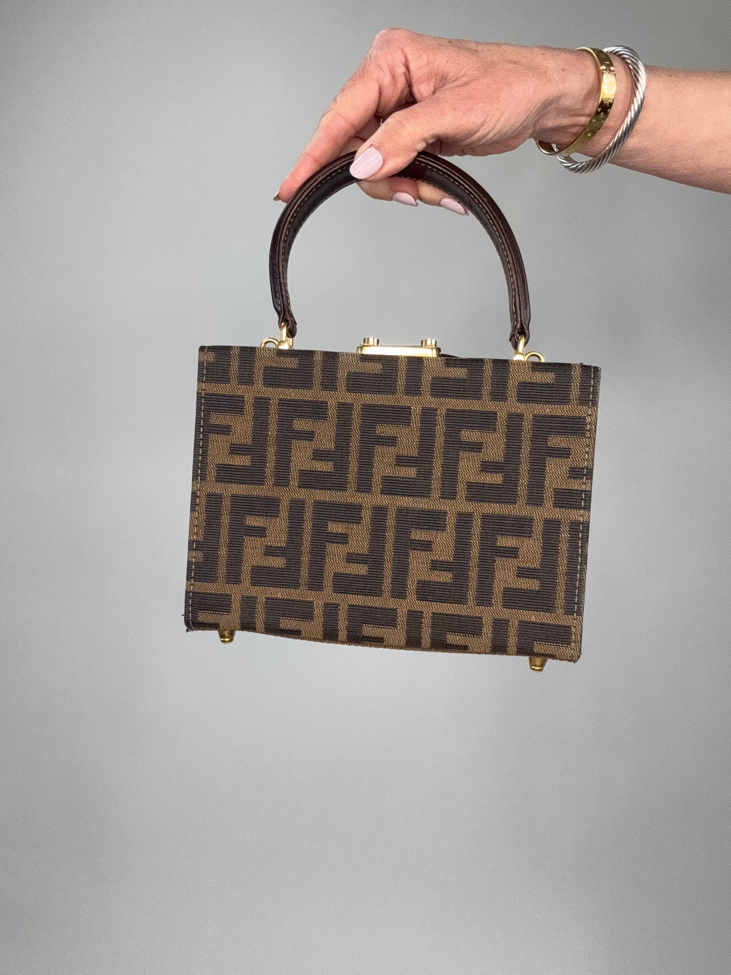 Fendi Zucca Vintage Two Way Vanity Bag