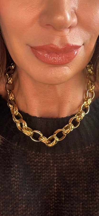Chanel Vintage Bijoux Quilted Chain Necklace