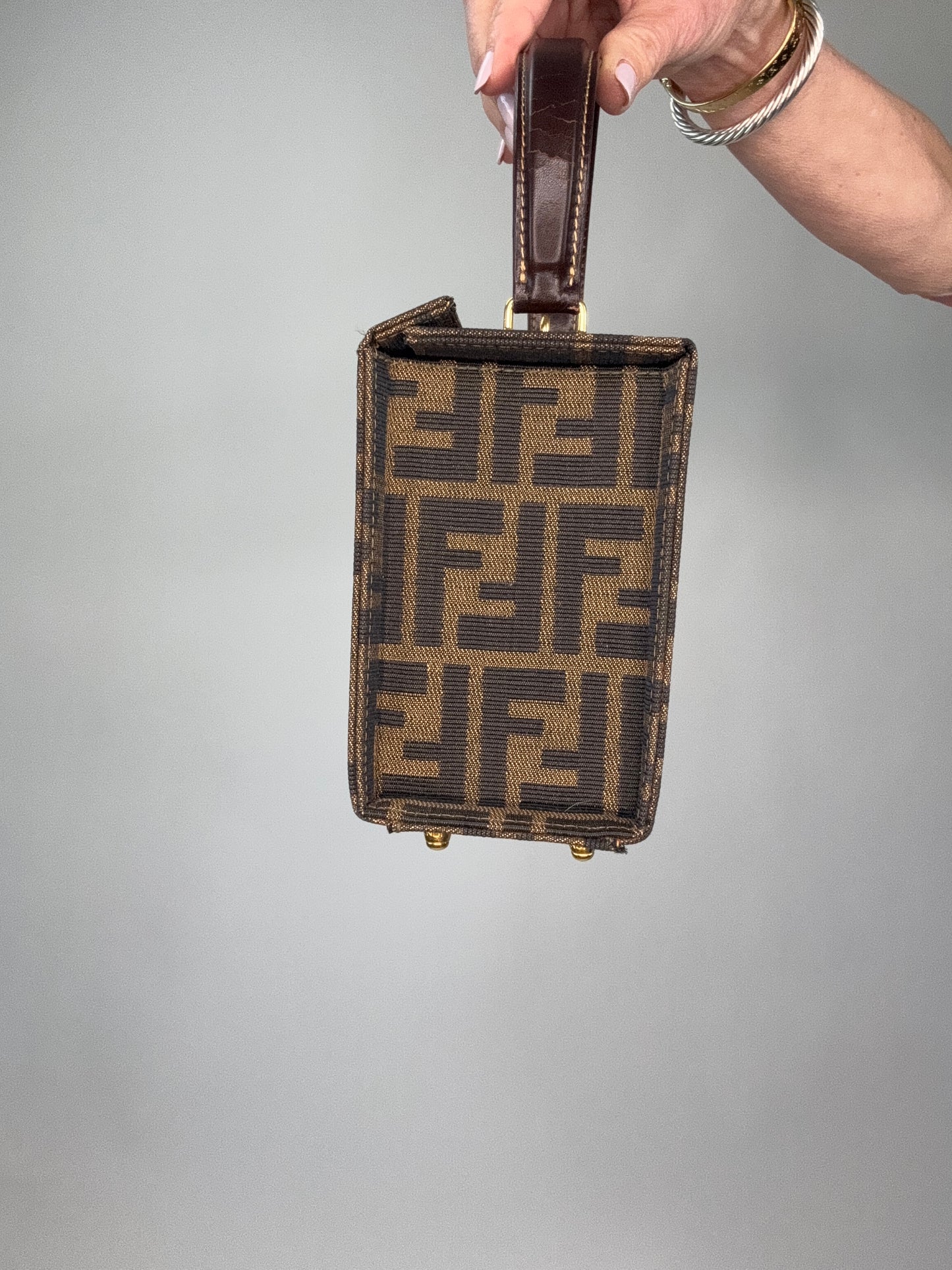 Fendi Zucca Vintage Two Way Vanity Bag