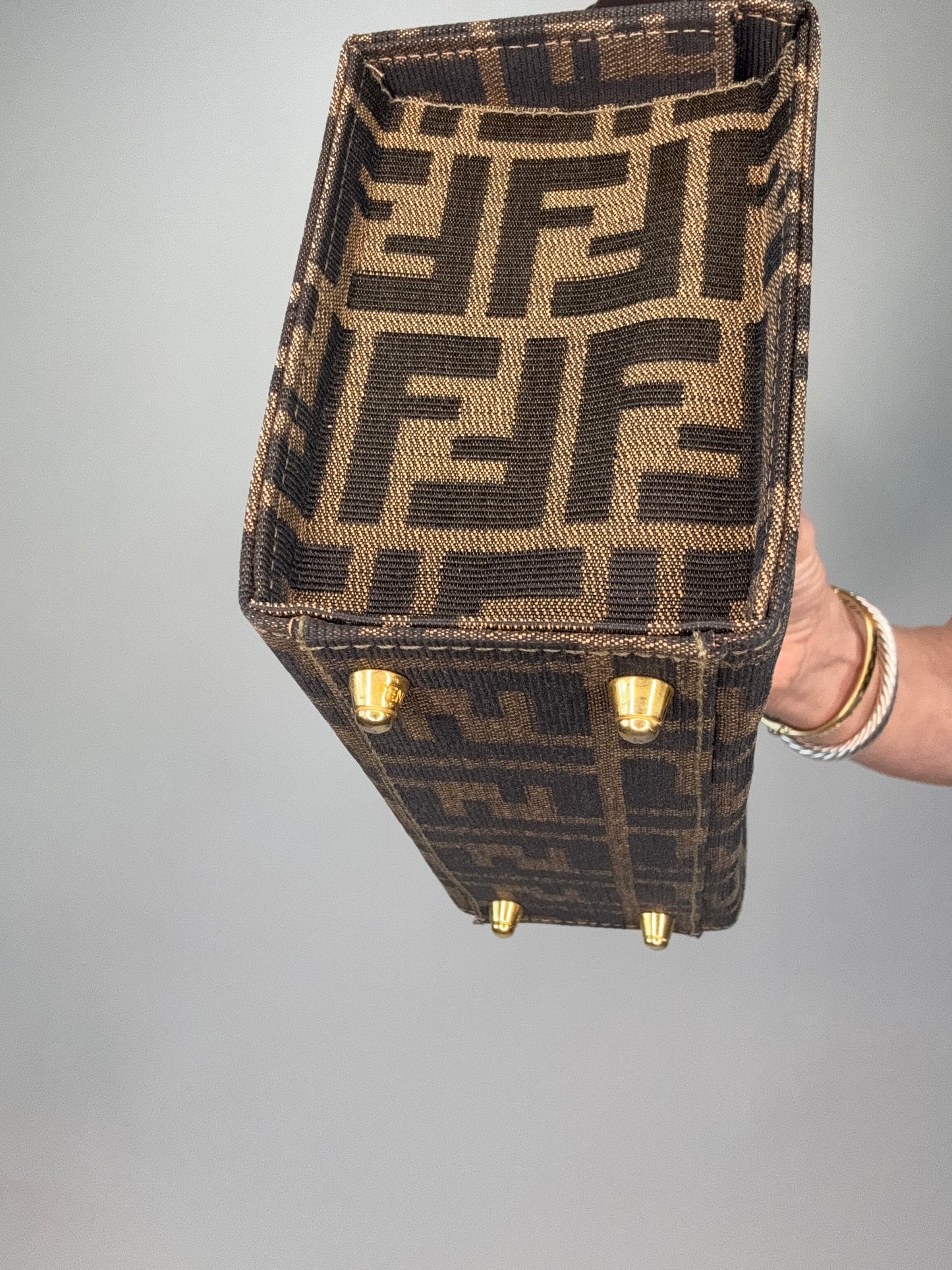 Fendi Zucca Vintage Two Way Vanity Bag
