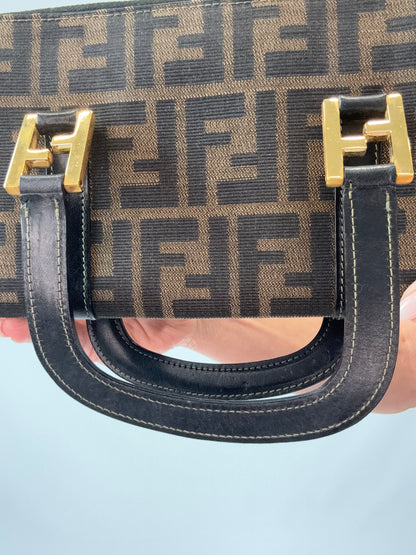 Fendi Vintage Zucca Top Handle Wallet Bag