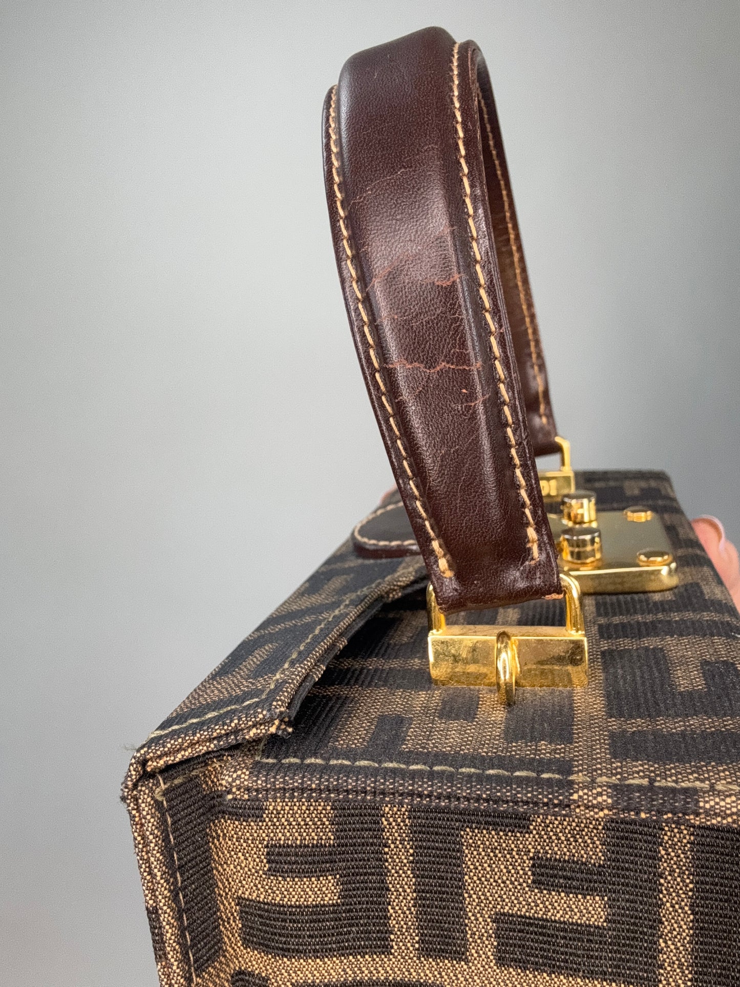 Fendi Zucca Vintage Two Way Vanity Bag