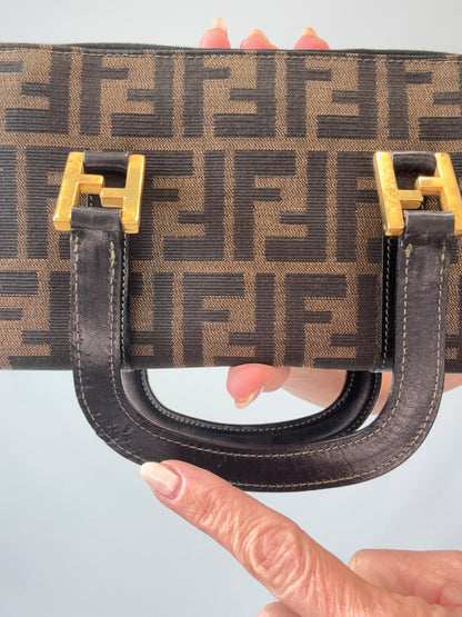 Fendi Vintage Zucca Top Handle Wallet Bag