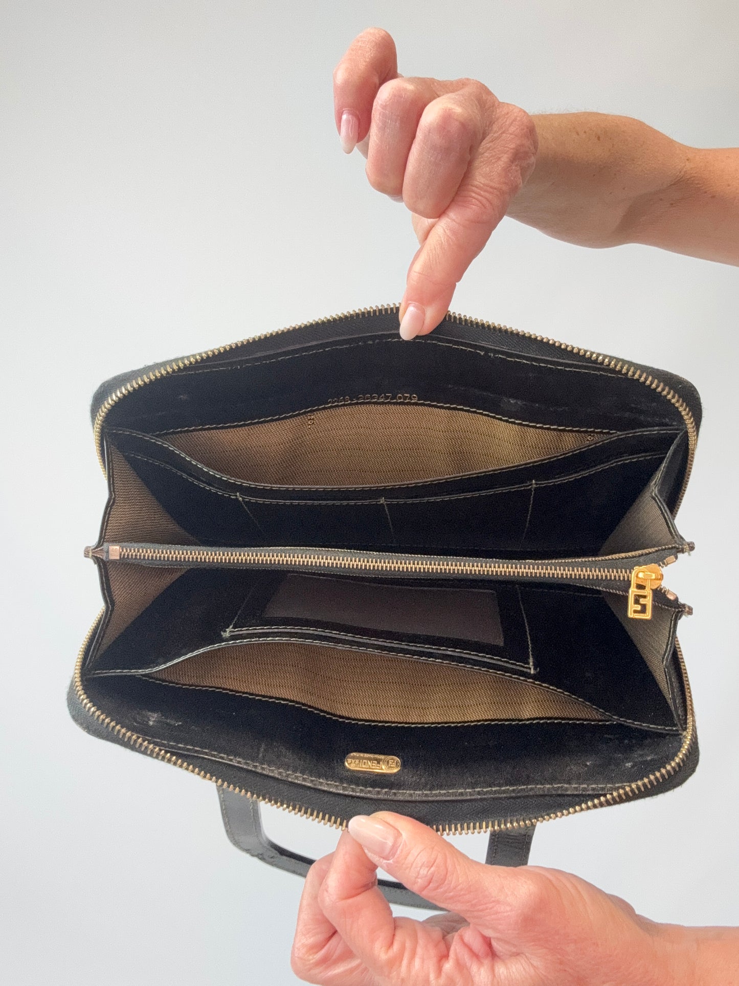 Fendi Vintage Zucca Top Handle Wallet Bag