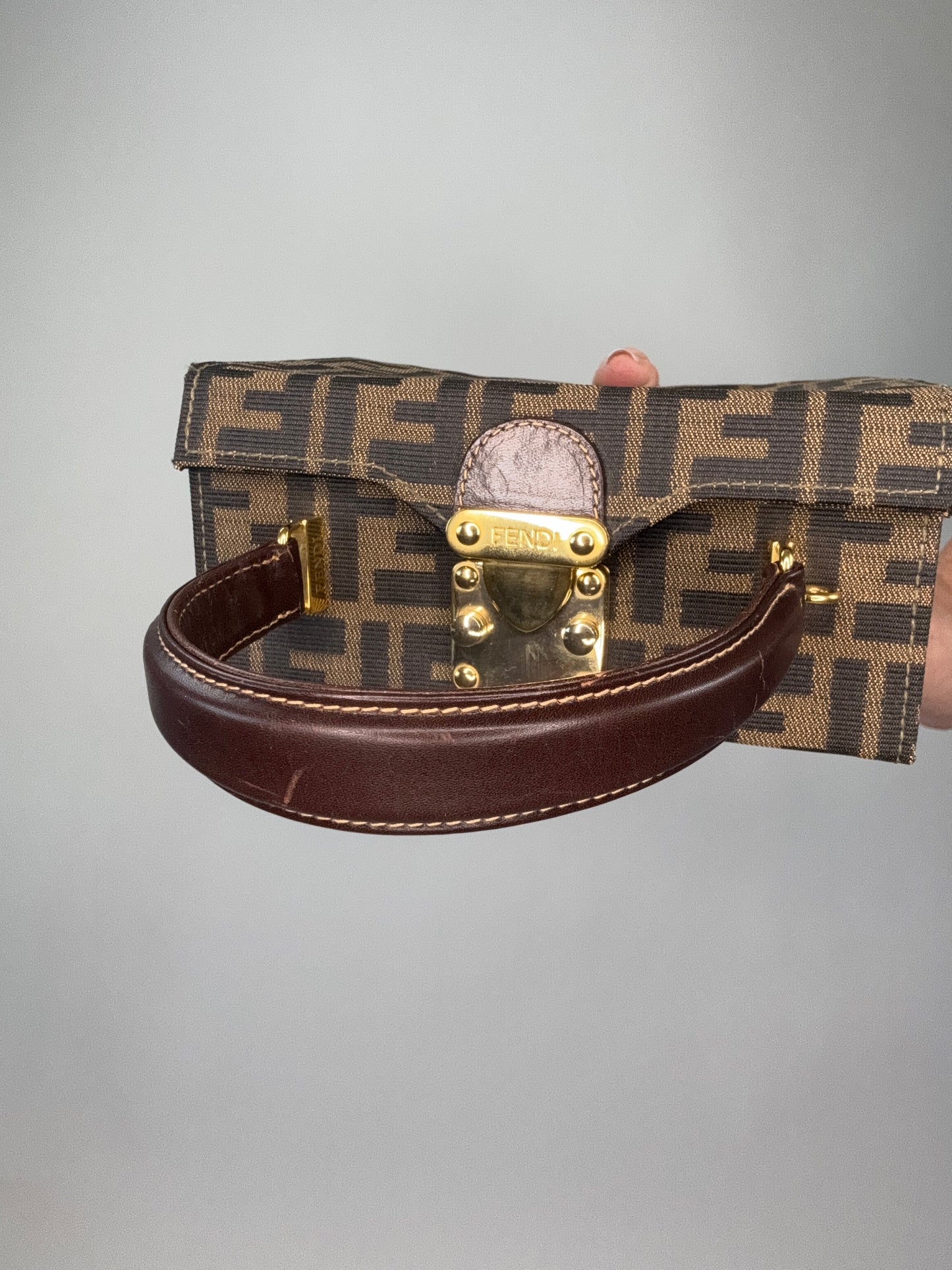 Fendi Zucca Vintage Two Way Vanity Bag