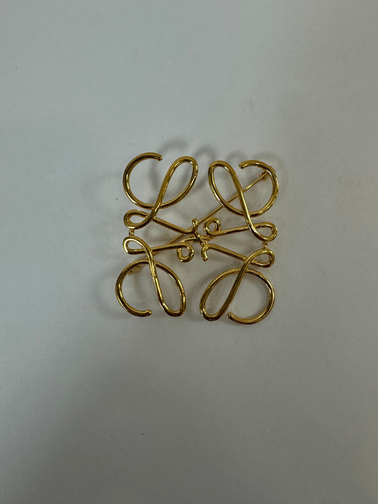 Loewe Anagram Brooch-Gold