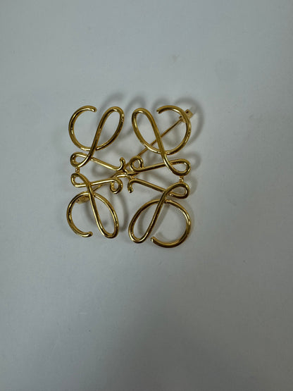 Loewe Anagram Brooch-Gold