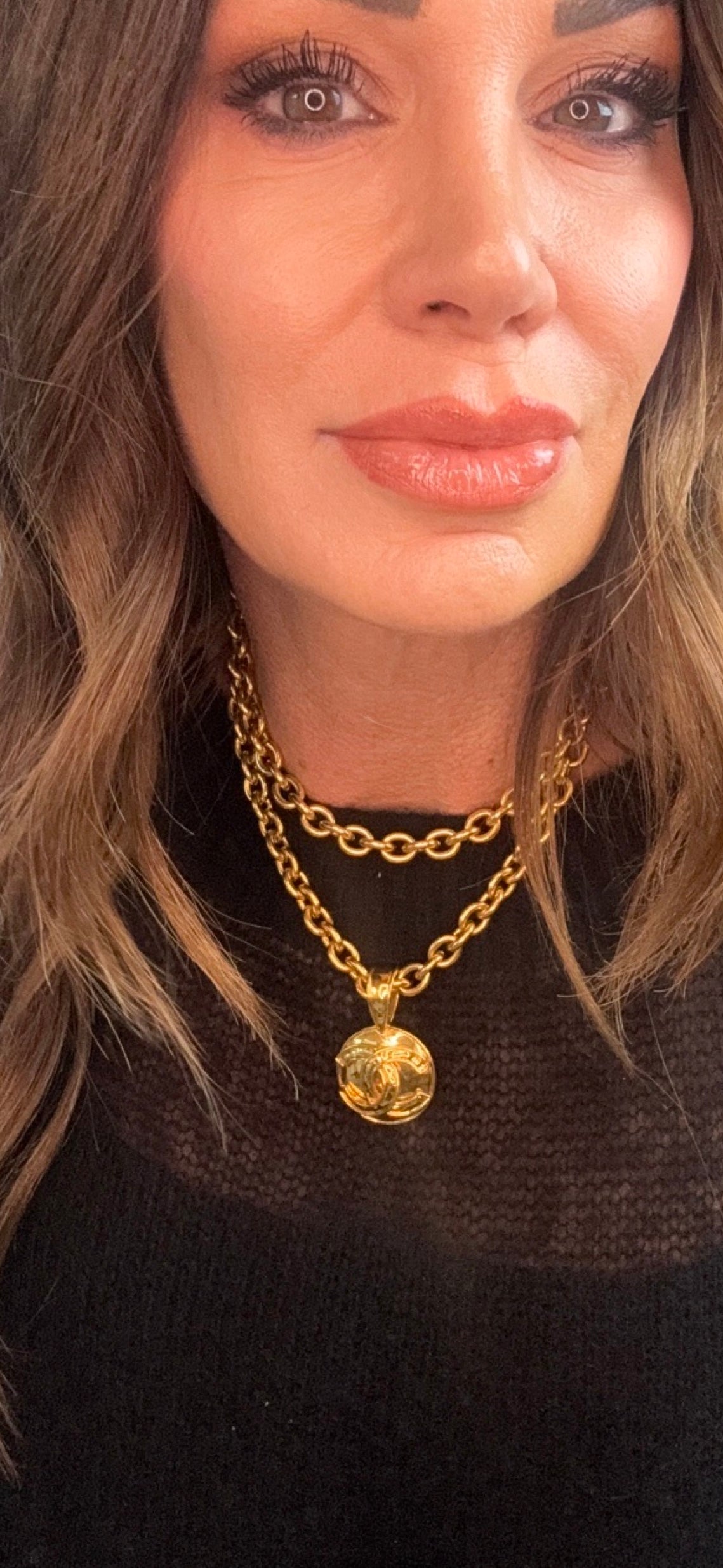 Chanel Vintage 1994 24K Gold-Plated CC Medallion Chain Necklace