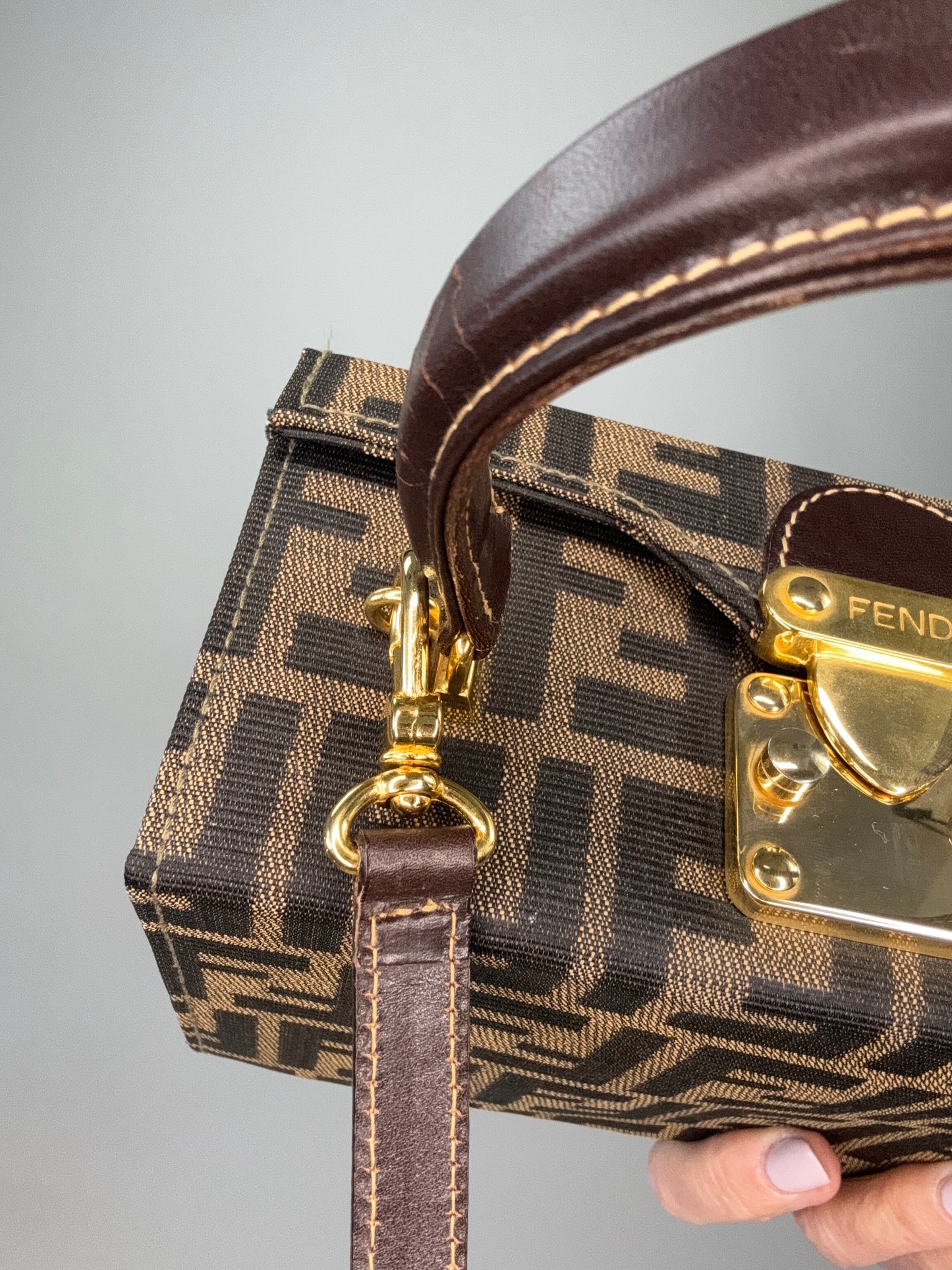 Fendi Zucca Vintage Two Way Vanity Bag