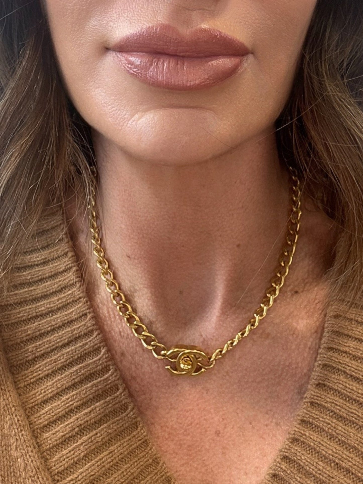 Chanel Rare Vinatge Turn Lock Necklace