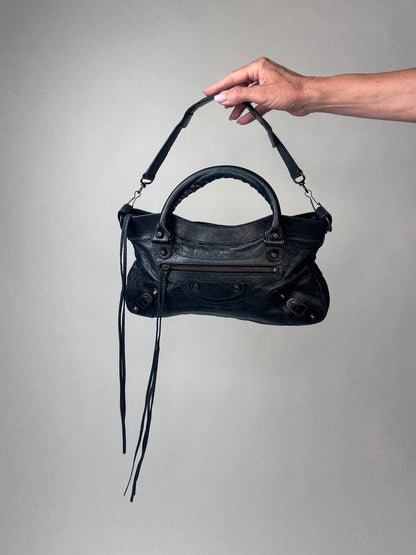 Balenciaga Le City First Bag In Black With Mirror