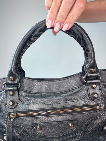 Balenciaga Le City First Bag In Black With Mirror