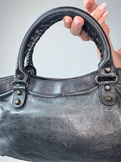 Balenciaga Le City First Bag In Black With Mirror