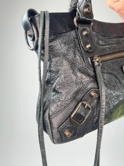 Balenciaga Le City First Bag In Black With Mirror