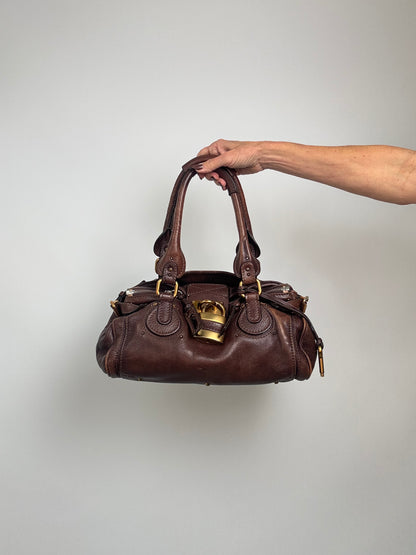 Chloé Paddington Leather Satchel — Chocolate Brown.