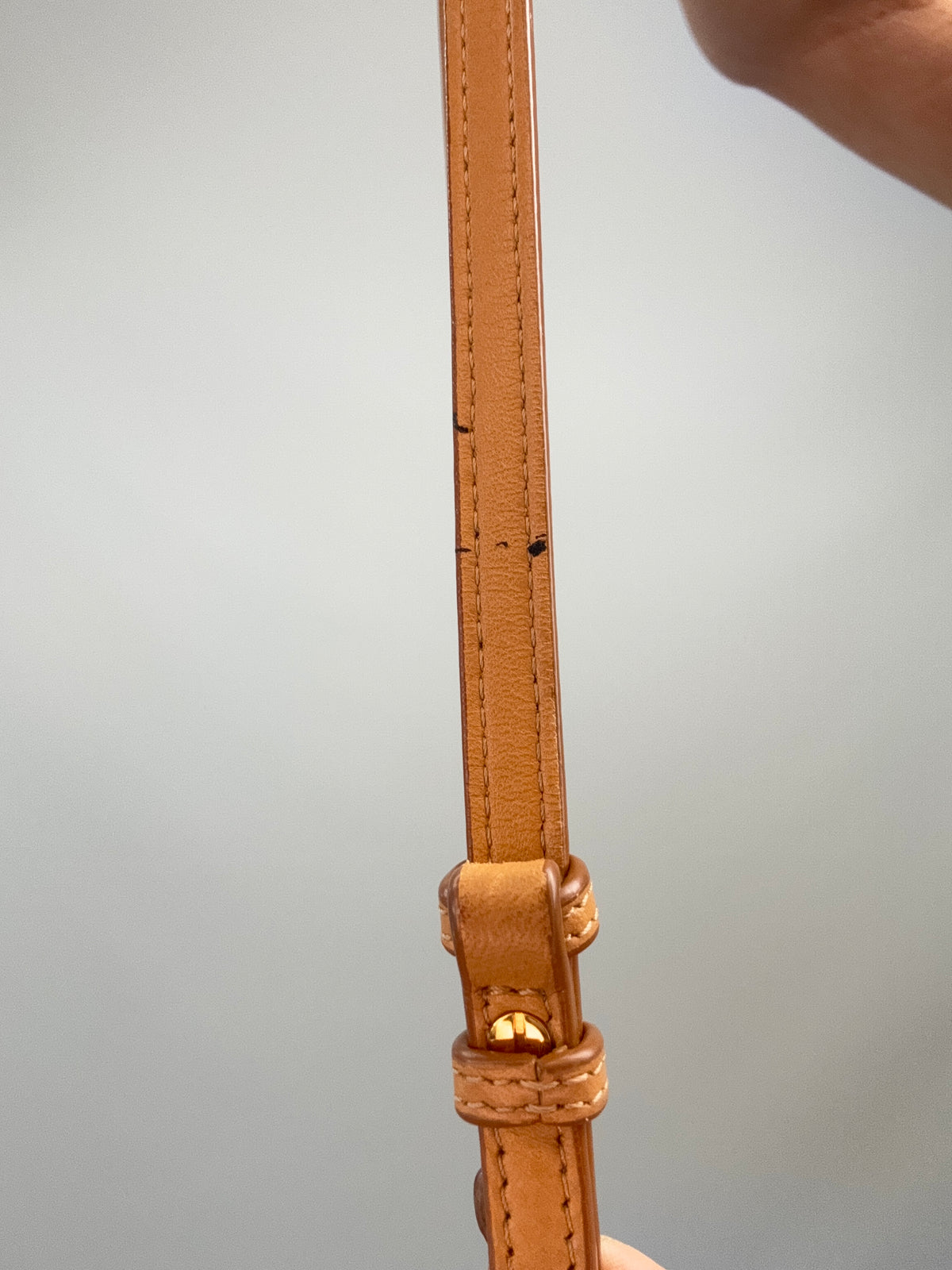 Loewe Women’s Cylinder Leather Bracelet Pouch — Caramel Tan