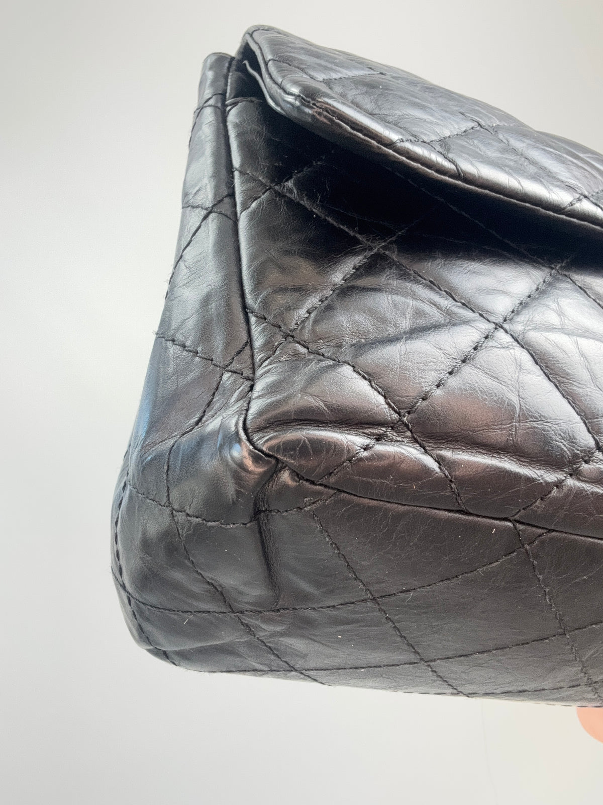 Chanel  Maxi 2010–2011 2.55 Reissue 227 Double Flap Bag — Black