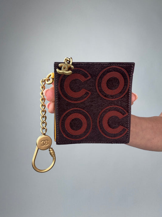 Chanel Rare Pony Hair Coco Coin Key Chain