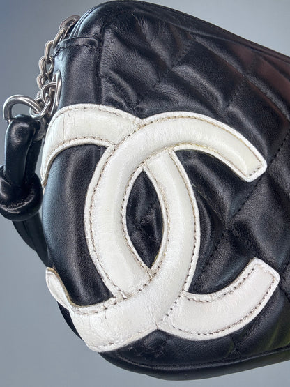 Chanel Cambon Pochette Black White