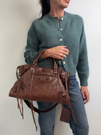 Balenciaga Classic City Leather Bag —Brown