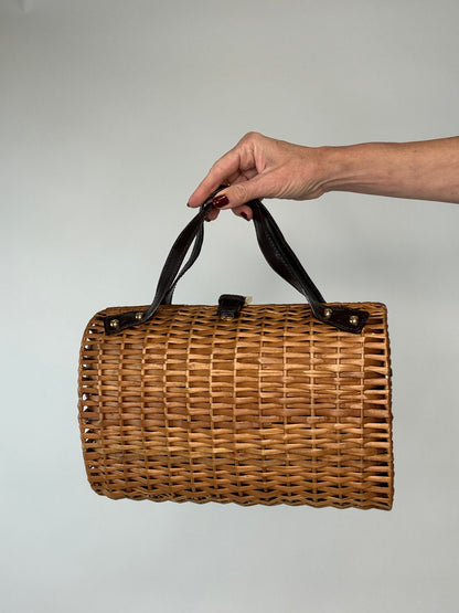 Fendi Vintage Rattan Basket Bag