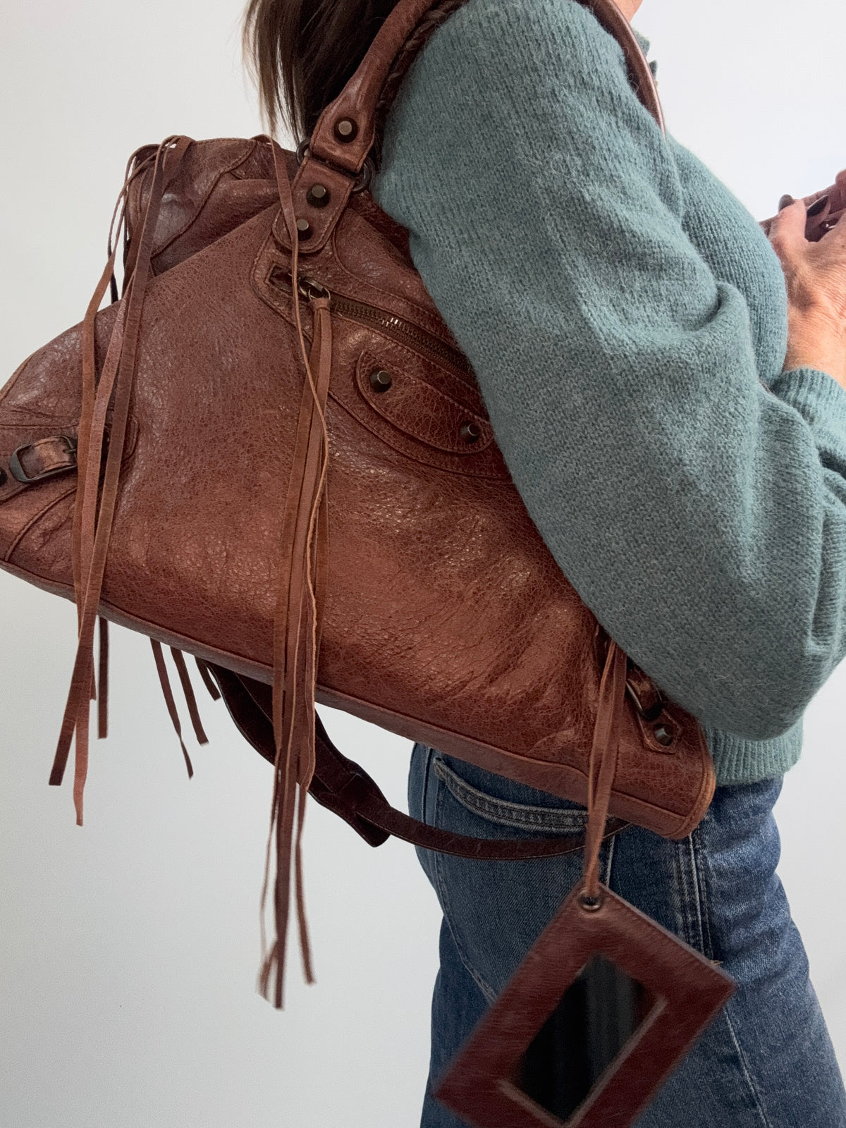 Balenciaga Classic City Leather Bag —Brown