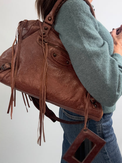 Balenciaga Classic City Leather Bag —Brown