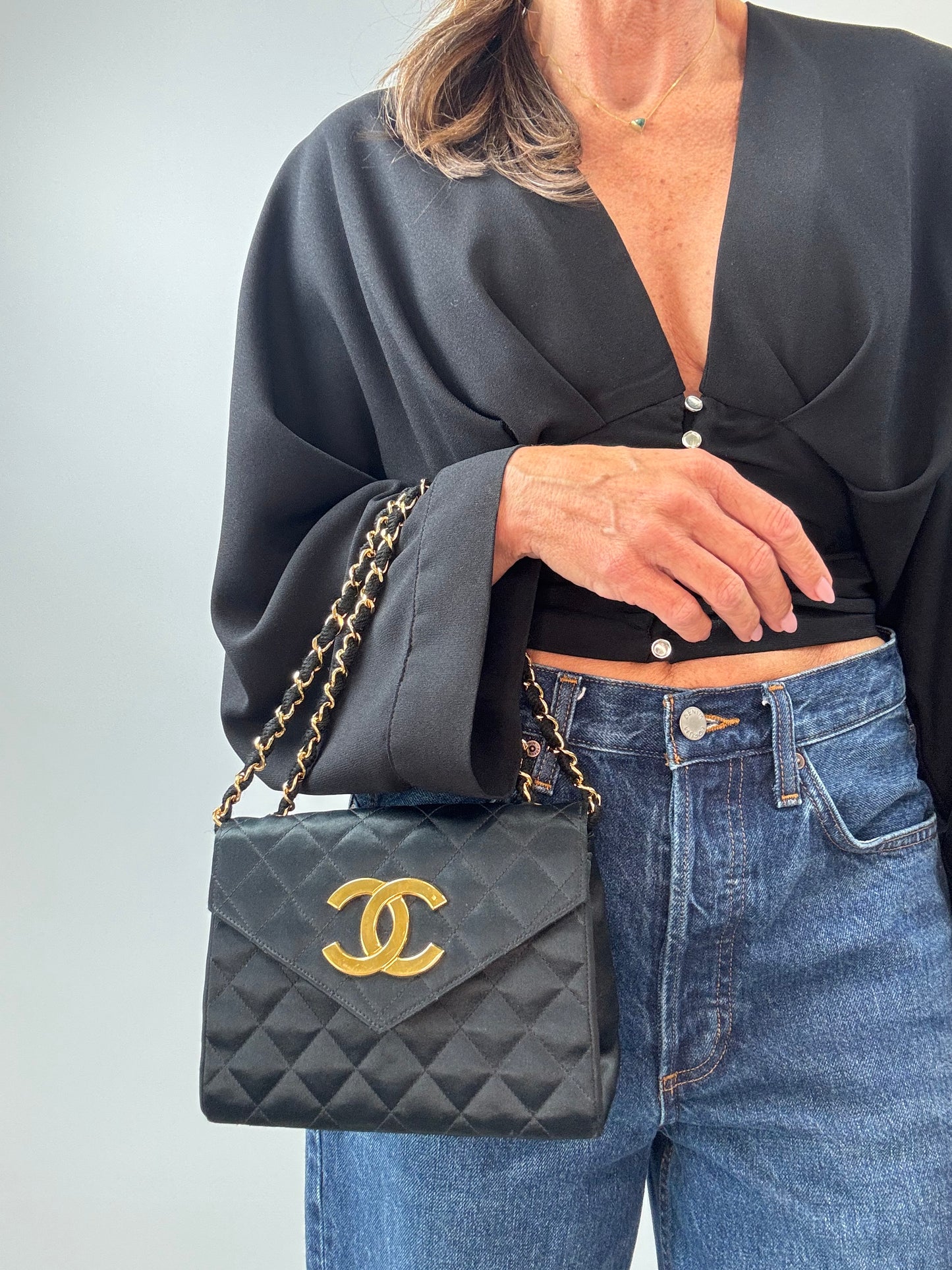 Chanel Satin Envelope Oversized CC Bag