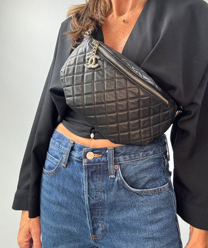 Chanel Lambskin Quilted Banane Waist Bag