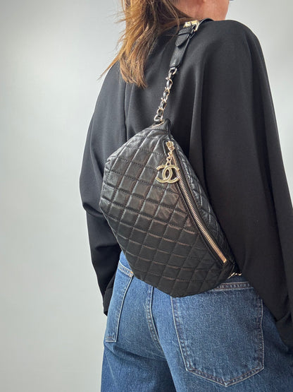 Chanel Lambskin Quilted Banane Waist Bag