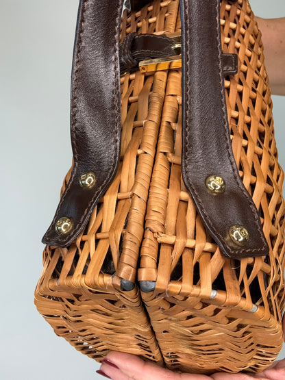 Fendi Vintage Rattan Basket Bag