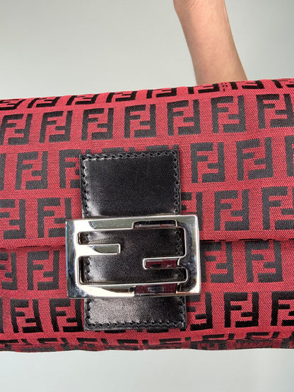 Fendi Red Zucchino Baguette