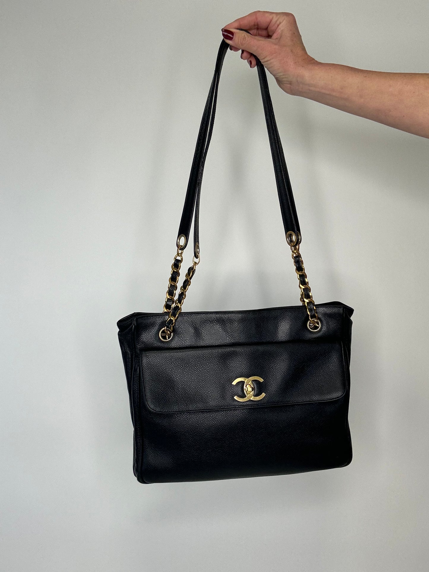 Chanel Vintage Double Sided Caviar Tote