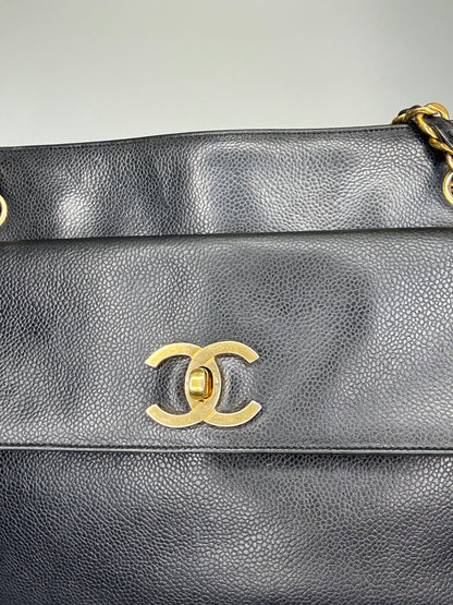 Chanel Vintage Double Sided Caviar Tote