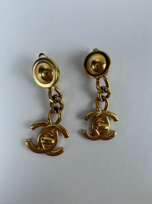 Chanel Turnlock 1996 Dangle Earrings