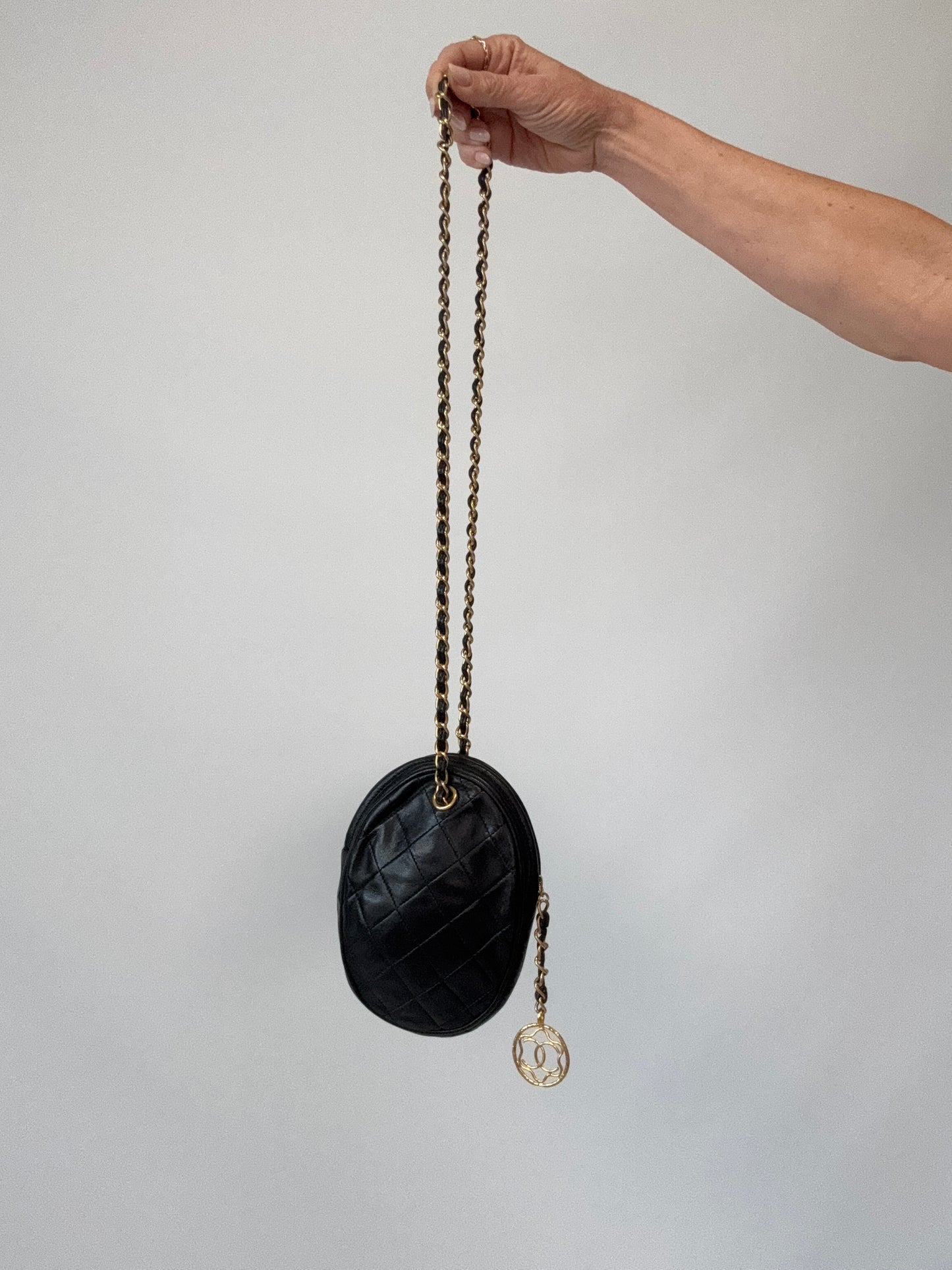 Chanel Vintage Oval Cookie Cut Out CC Bag