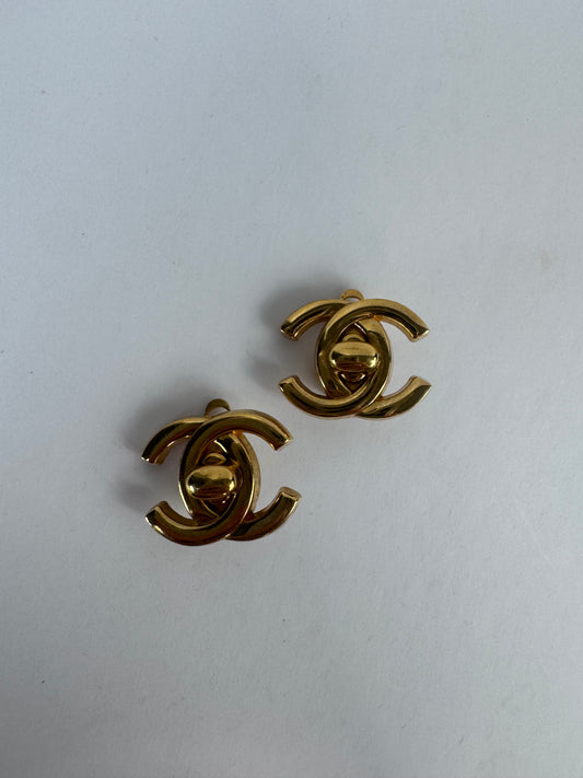 Chanel Turnlock Vintage Clip On Earrings